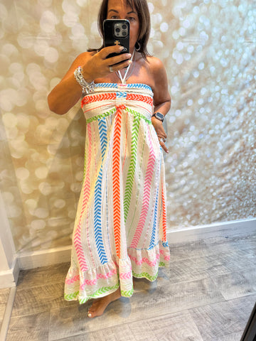 Neon Cheesecloth Maxi Dress