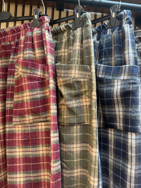 Checked Wool Mix Cocoon Trousers