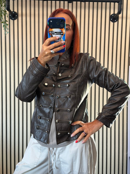 Pleather Military Jacket