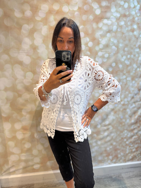 Crochet Tie Front Cardigan
