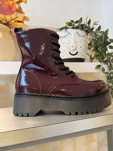 Chunky Sole Patent Boots