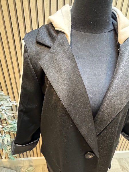 Zeta Otto Sparkle Hooded Long Sleeve Blazer
