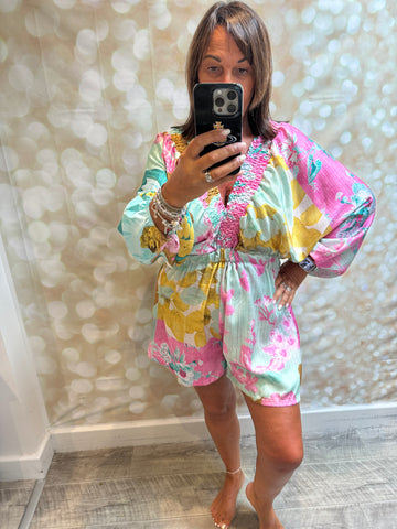Silky Floral Playsuit