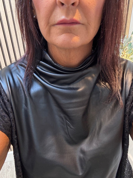 Dress with Pleather panel