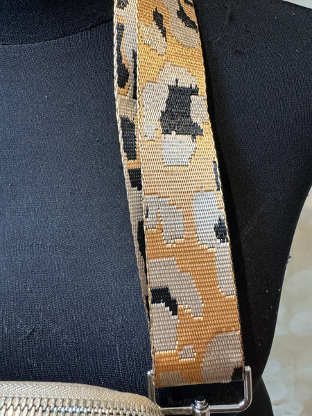 Across body Bee Bag with leopard Strap