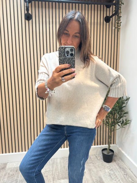 Soft knit Ribbed Neck Jumper