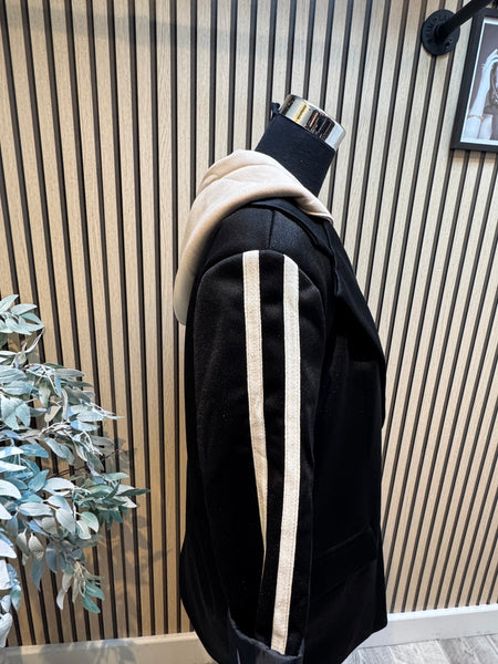 Zeta Otto Sparkle Hooded Long Sleeve Blazer