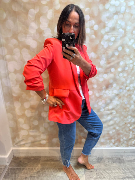 Rouched Sleeve Blazer