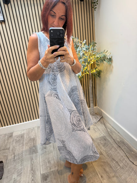 Linen mix Swirl dress
