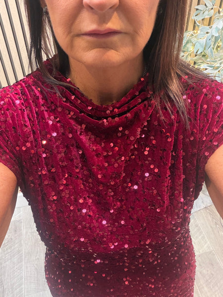 Studio Velour / Sequin Rouched Mini Dress