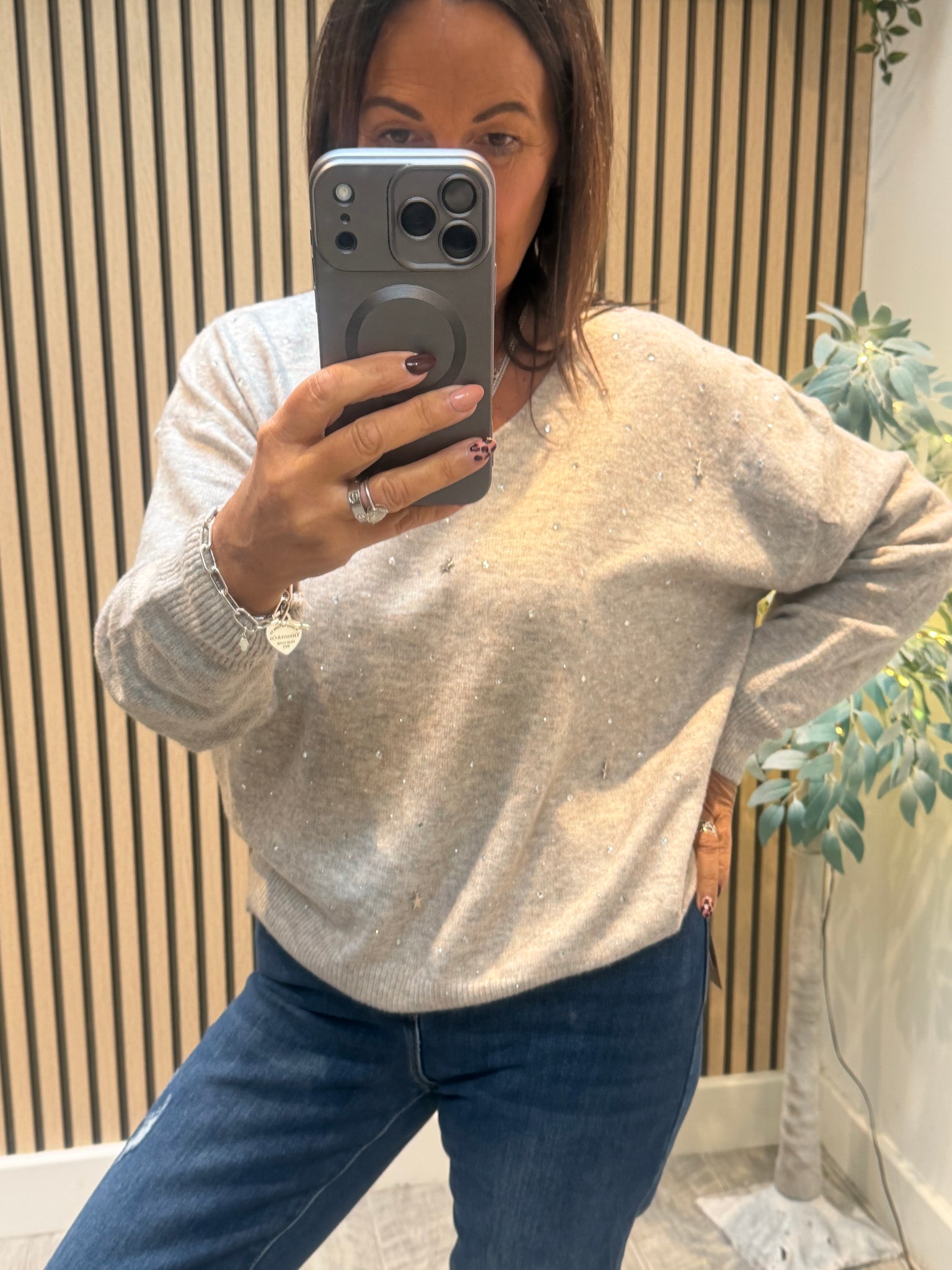 Studio Soft knit Diamante Star Jumper