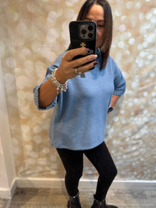Soft knit Ribbed Neck Jumper