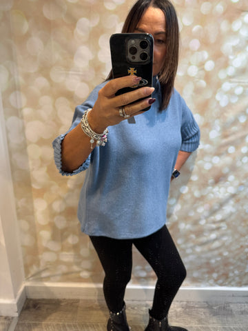 Soft knit Ribbed Neck Jumper