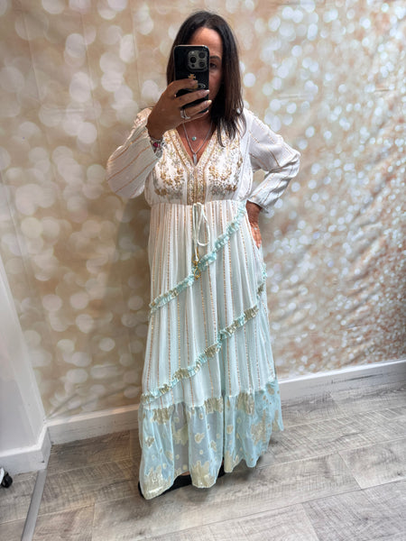 Embellished Ombre Maxi Dress