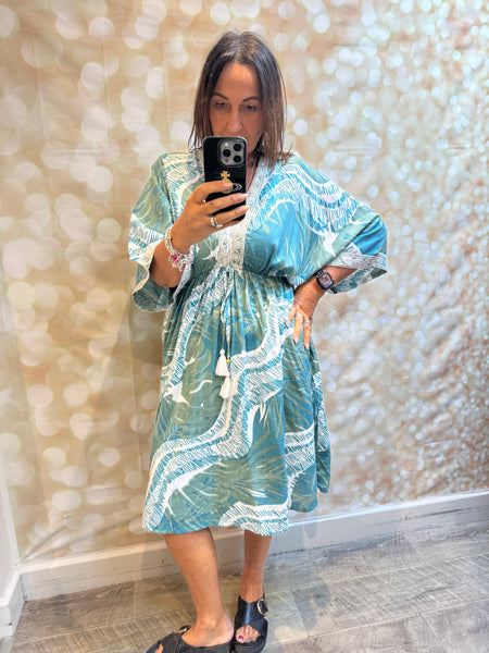 Jungle Dress with embellished trim
