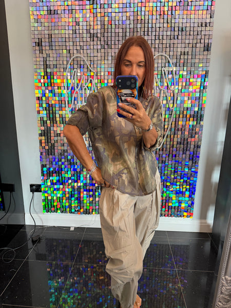 Camo silky blouse