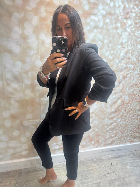 Rouched Sleeve Blazer