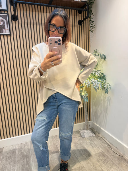 Scuba Wrap Front Sweatshirt