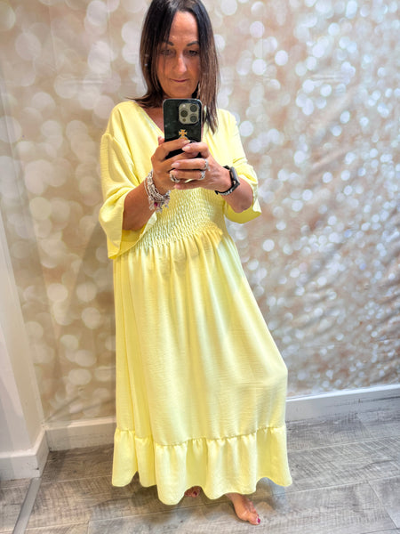 V Front Crinkle Maxi Dress