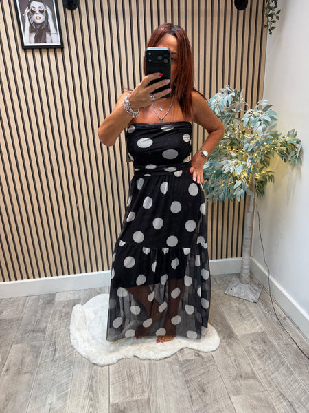 Spotty Bandeau Dress