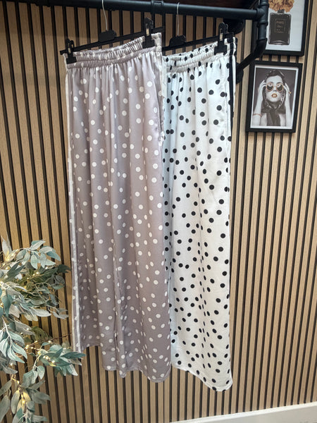 Polka Dot Scuba stripe Wide Leg Joggers