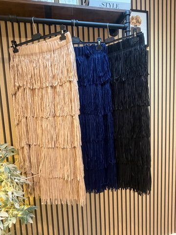 Fringed Maxi Skirt