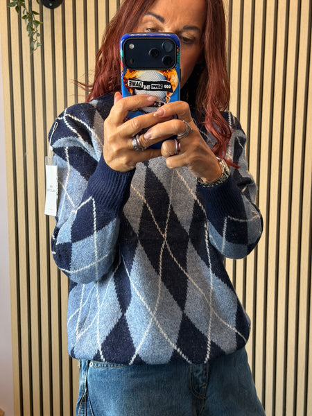 Argyle  soft knit jumper