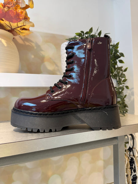 Chunky Sole Patent Boots