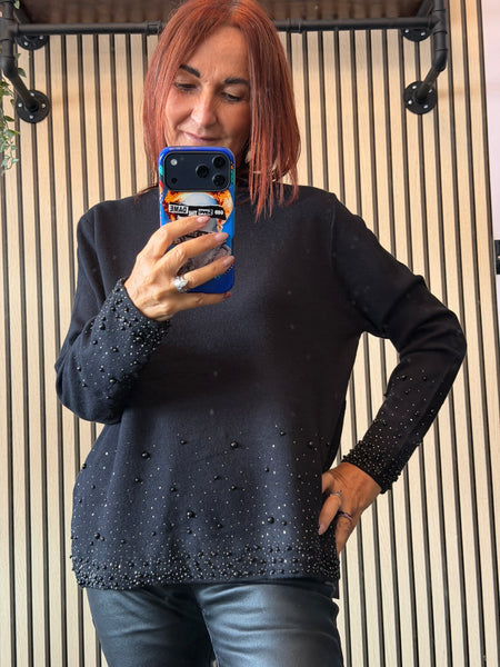 Embellished Hem / Cuff Soft Knit Jumper