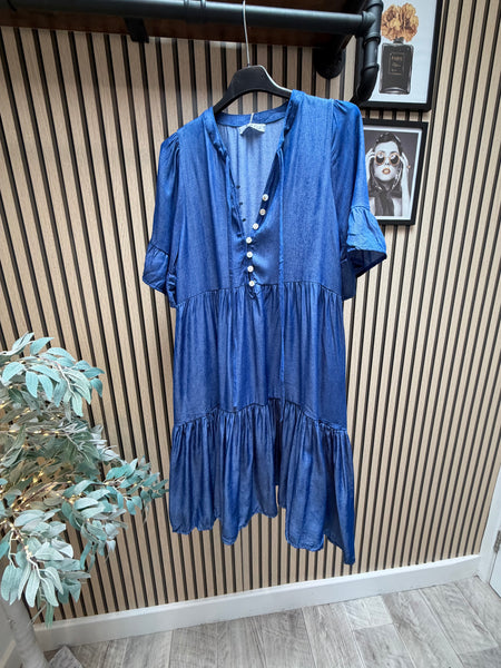 Denim tiered Dress