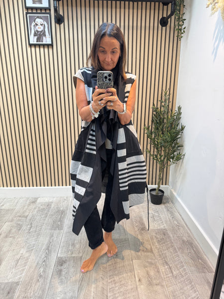 ID Striped waterfall waistcoat