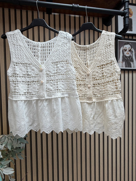 Crochet Embroidery anglais  Vest