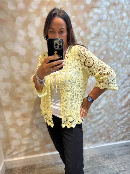 Crochet Tie Front Cardigan