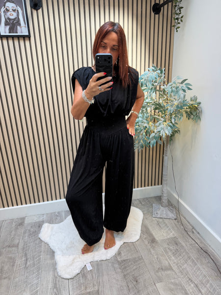 Grecian Jumpsuit with Cuff hem