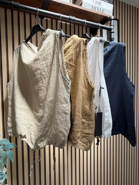 Studio Linen Boat Neck Top