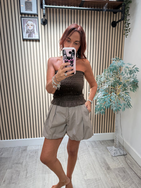 Sateen Puff hem Shorts