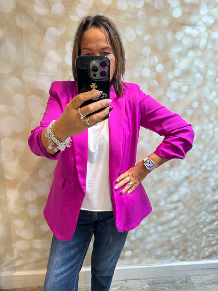 Rouched Sleeve Blazer