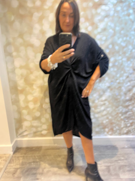 Glitter Twist Front Sparkle Dress
