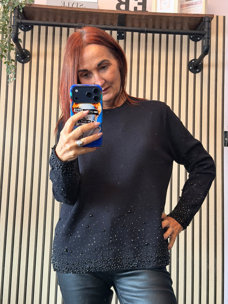 Embellished Hem / Cuff Soft Knit Jumper
