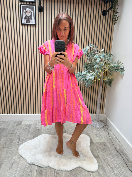 Aztec Print Tiered  Dress
