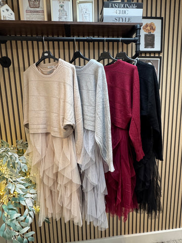 2 Piece Ruffle Tulle Dress/Jumper Set