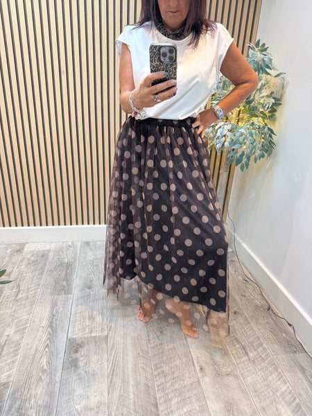 Tulle Printed Maxi Skirt