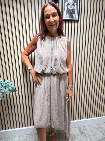 Crinkle Asymmetric Dress