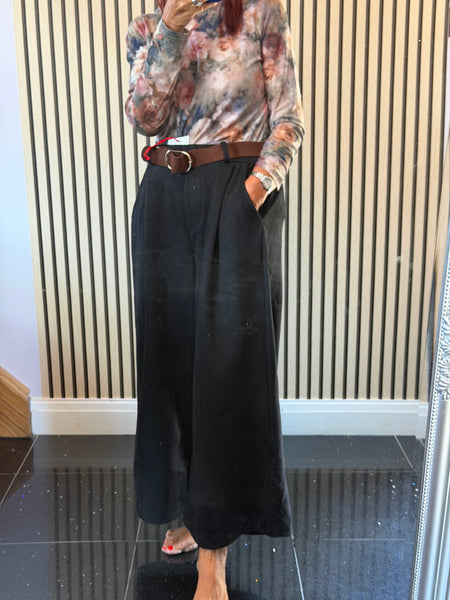Faux Suede Culotte Trousers
