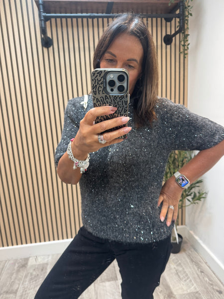 Sequin Fluffy Soft Knit jumper
