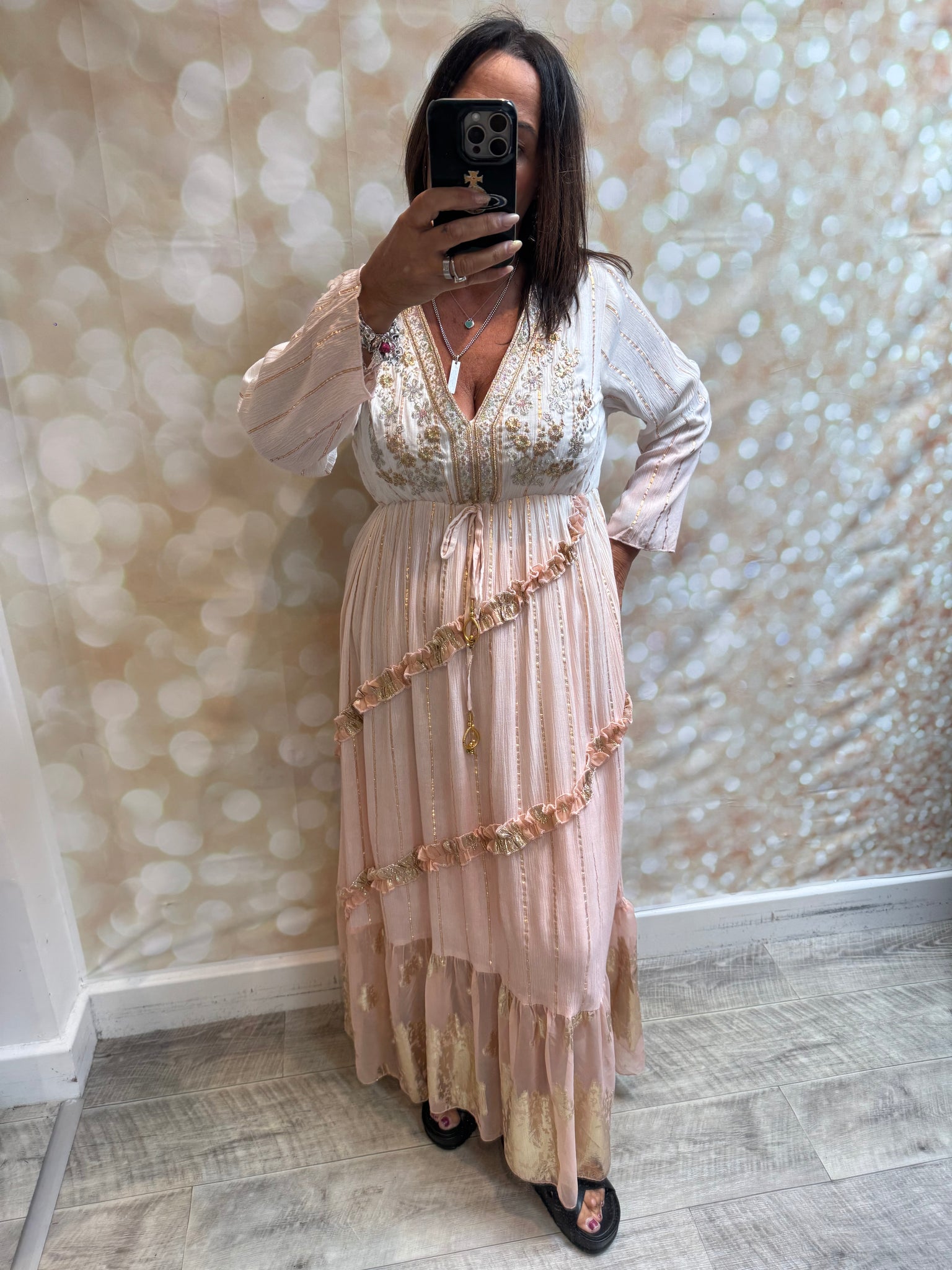 Embellished Ombre Maxi Dress