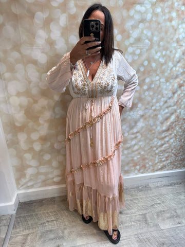 Embellished Ombre Maxi Dress