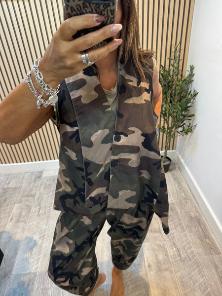 ID Needlecord Camo Trouser /Waistcoat Set