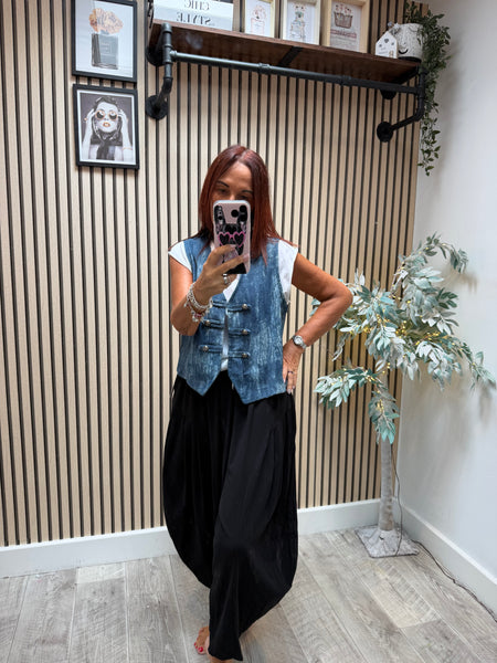 Zeta Otto Denim Military Waistcoat