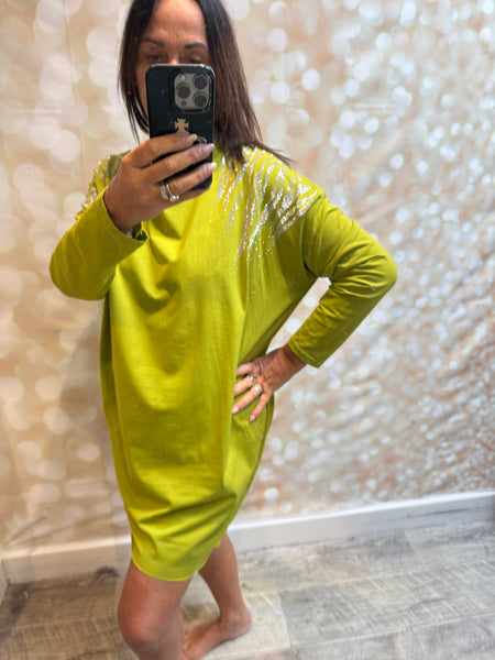 Diamante Shoulder Jersey Dress/Tunic